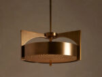 GV Alastair modern brass pendant with Walnut Canopy