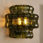 GV Modern Glass Sconce in Green Glass and Bronze