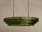 GV Glass Chandelier Ghiaccio Oval Green Bronze 54 Inch - Image 10