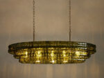 GV Glass Chandelier Ghiaccio Oval Green Bronze 54 Inch - Image 9