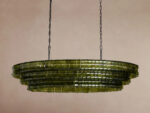 GV Glass Chandelier Ghiaccio Oval Green Bronze 54 Inch - Image 2