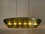 GV Glass Chandelier Ghiaccio Oval Green Bronze 54 Inch - Image 13