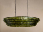 GV Glass Chandelier Ghiaccio Oval Green Bronze 54 Inch - Image 6