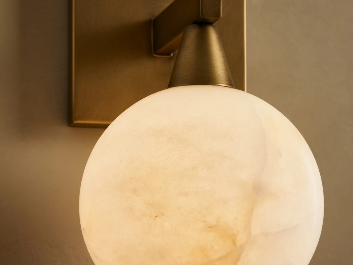 GV Alabaster Sconce Arica Brass Wall Light - Image 3