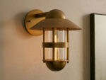 GV Hyannis brass outdoor sconce with glass shade