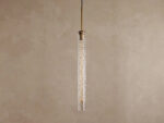 GV Glass Brass Pendant Hammered Glass Light - Image 2
