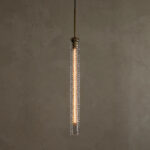 GV Glass Brass Pendant Hammered Glass Light