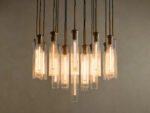 GV Colleena Glass Chandelier with Fluted Round Brass Frame