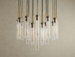 GV Colleena Glass Chandelier with Fluted Round Brass Frame - Image 4