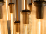 GV Colleena Glass Chandelier with Fluted Round Brass Frame - Image 3