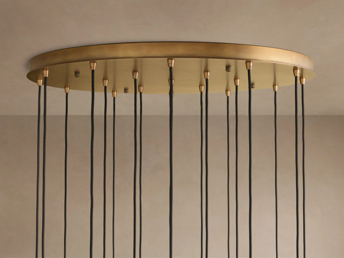 GV Colleena Glass Chandelier with Fluted Round Brass Frame - Image 2