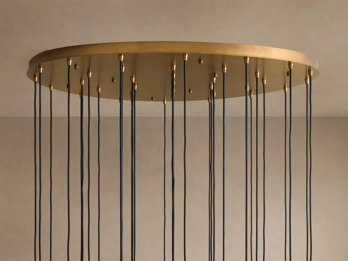 GV Colleena Glass Chandelier with Fluted Round Brass Frame - Image 8