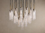 GV Colleena Glass Chandelier with Fluted Round Brass Frame - Image 6
