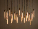 GV Glass Linear Light Hammered Glass Chandelier
