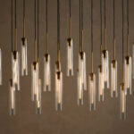 GV Linear Fluted Glass Light Chandelier
