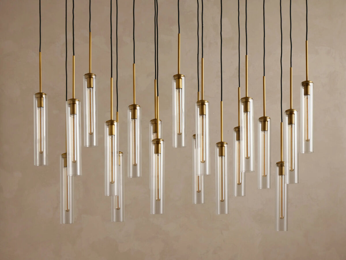 GV Linear Fluted Glass Light Chandelier - Image 3