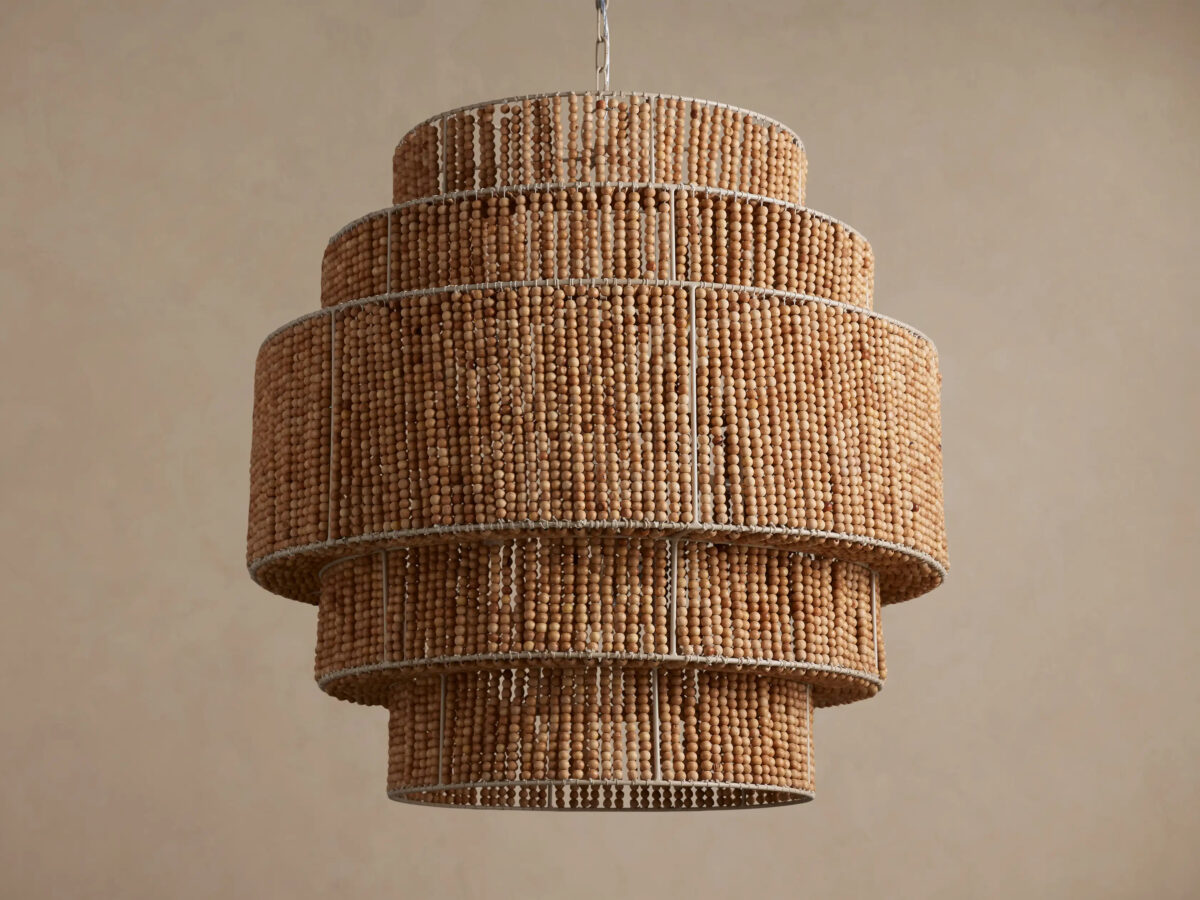 GV Wood Bead Chandelier Kash Round Light - Image 2