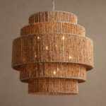 GV Wood Bead Chandelier Kash Round Light