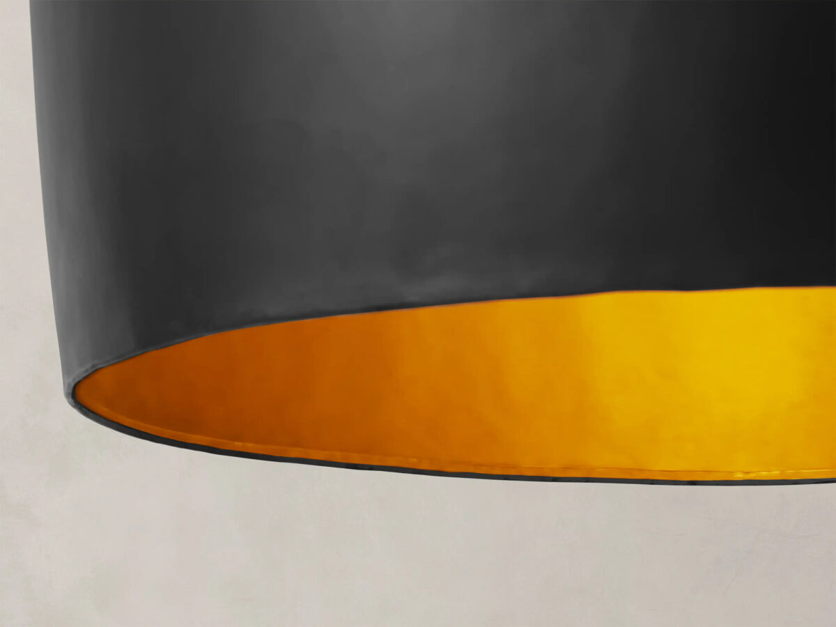 GV Iron Cone Pendant 14 Inch Black and Brass - Image 9
