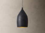 GV Iron Cone Pendant 14 Inch Black and Brass - Image 7