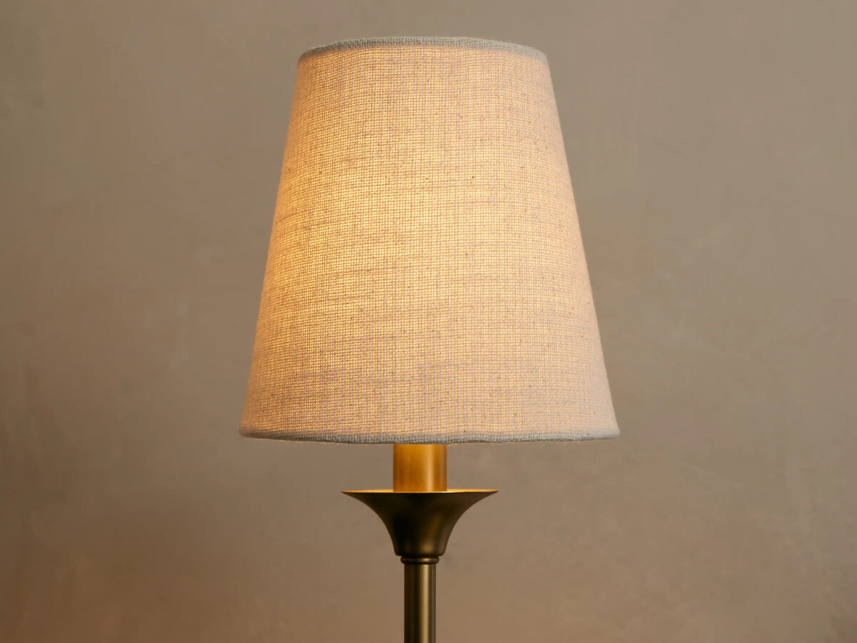 GV Saige Bronze Wall Sconce with Off White Shades - Image 8