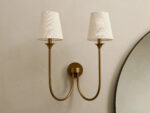 GV Saige Bronze Wall Sconce with Off White Shades - Image 7