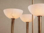 GV Saguaro Brass Chandelier with Alabaster Shades - Image 7