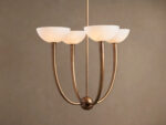 GV Saguaro Brass Chandelier with Alabaster Shades - Image 5