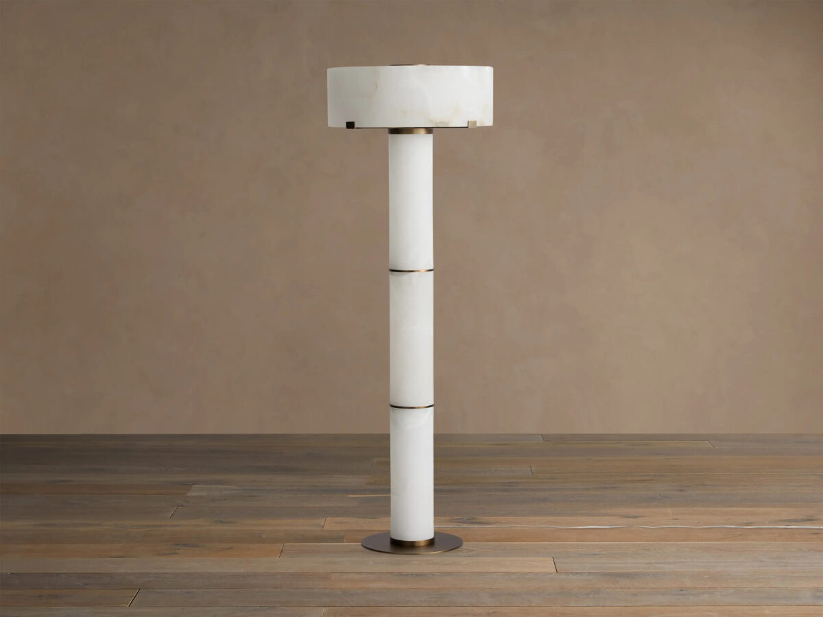 GV Chayla Alabaster Floor Lamp in Dark Antique Brass - Image 3
