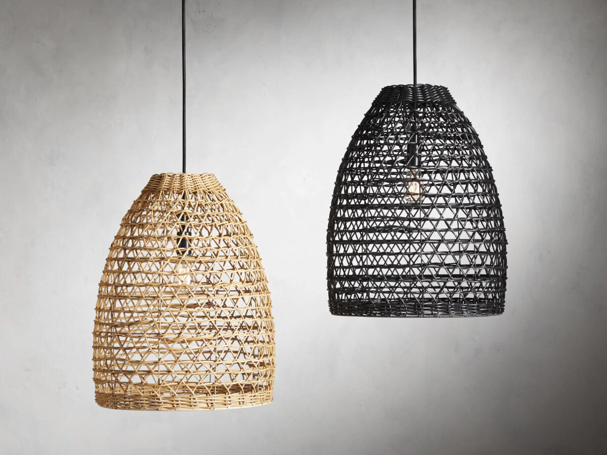 GV Black Wicker Pendant Outdoor Light - Image 4