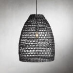GV Black Wicker Pendant Outdoor Light