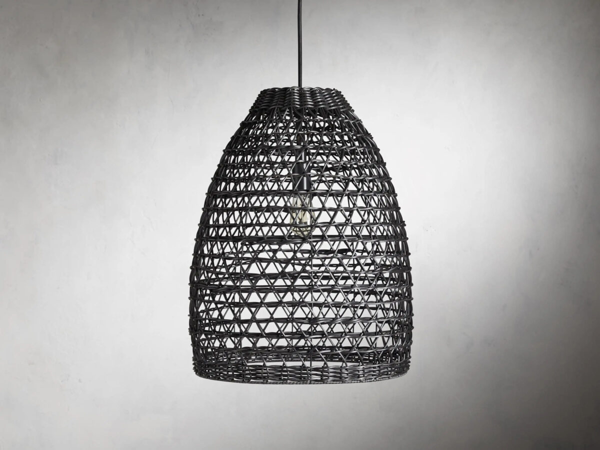 GV Black Wicker Pendant Outdoor Light - Image 2
