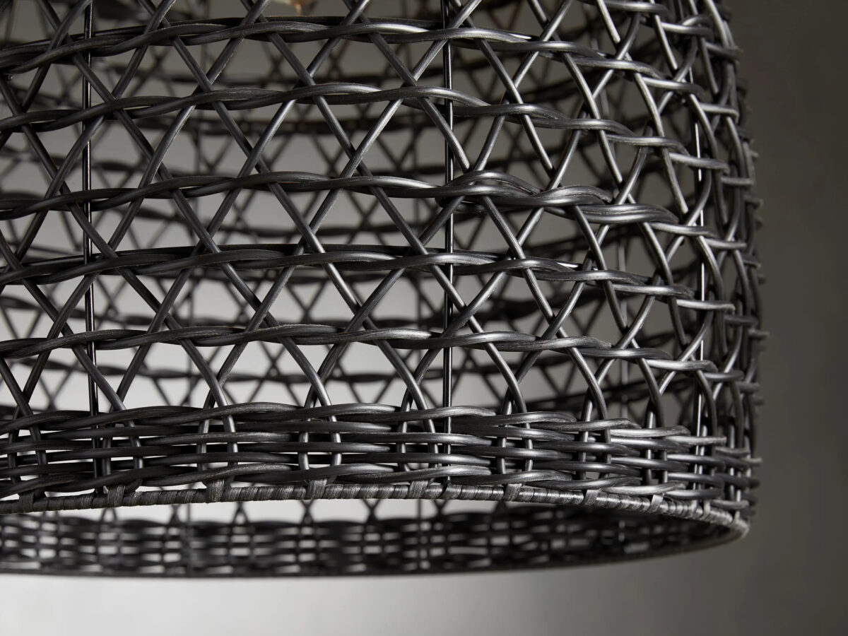 GV Black Wicker Pendant Outdoor Light - Image 3