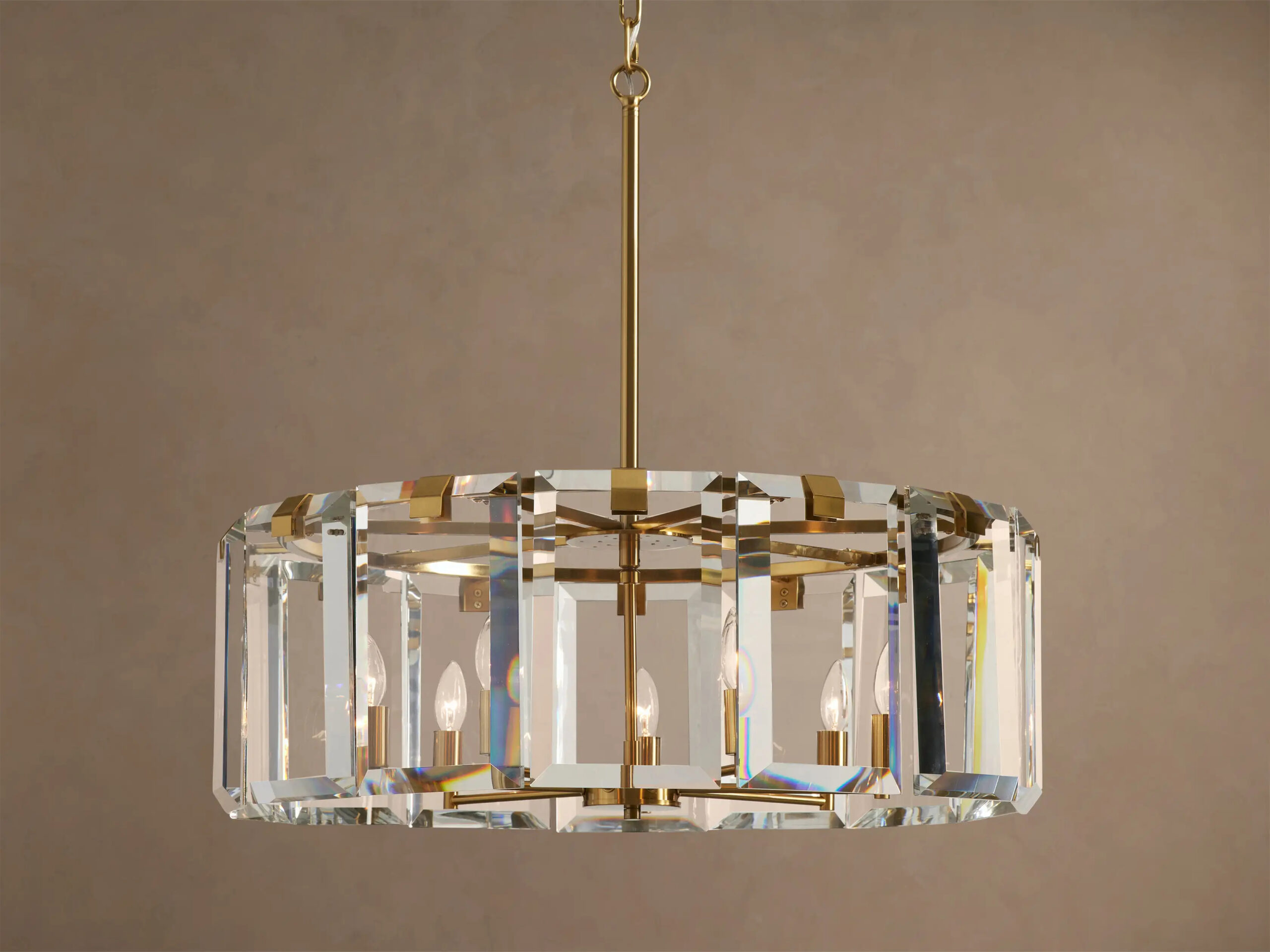 662036H110_QQ260116 GV Crystal Chandelier Round Brass 30 Inch - Image 1