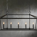 GV Garnet Bronze Chandelier 41 Inch Rectangular Iron Frame