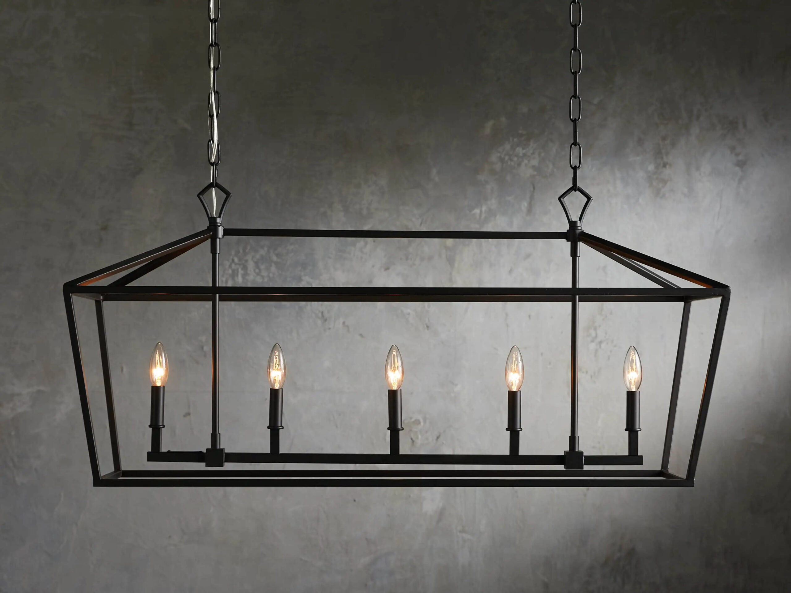 662036H114 GV Garnet Bronze Chandelier 41 Inch Rectangular Iron Frame - Image 1