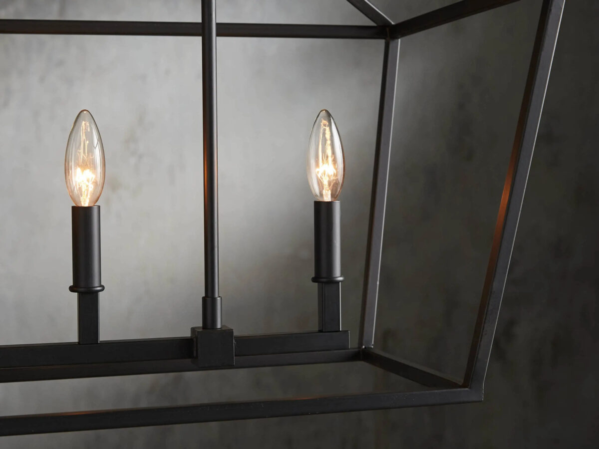 GV Garnet Bronze Chandelier 41 Inch Rectangular Iron Frame - Image 2