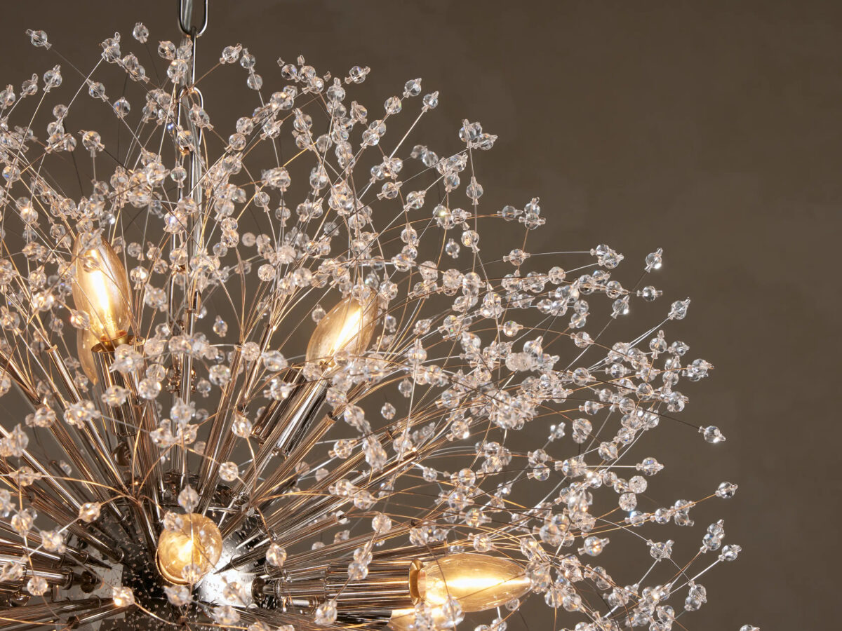 GV Dandelion Round Crystal Chandelier 30 Inch Silver - Image 3