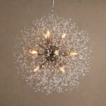 GV Dandelion Round Crystal Chandelier 30 Inch Silver