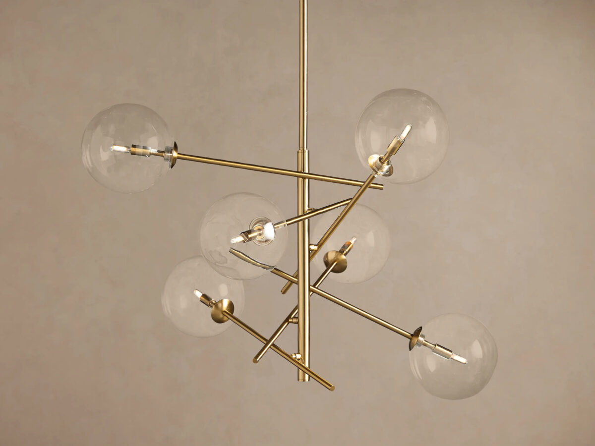 GV Roscoe Brass Globe Light Chandelier - Image 2