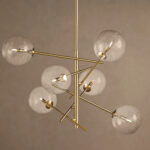 GV Roscoe Brass Globe Light Chandelier