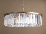 GV Leyland Round Art Deco Glass Light Chandelier