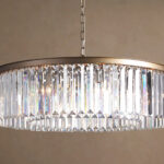 GV Leyland Round Art Deco Glass Light Chandelier