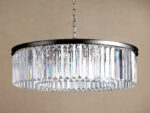GV Leyland Round Art Deco Glass Light Chandelier - Image 5