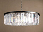 GV Leyland Round Art Deco Glass Light Chandelier - Image 4