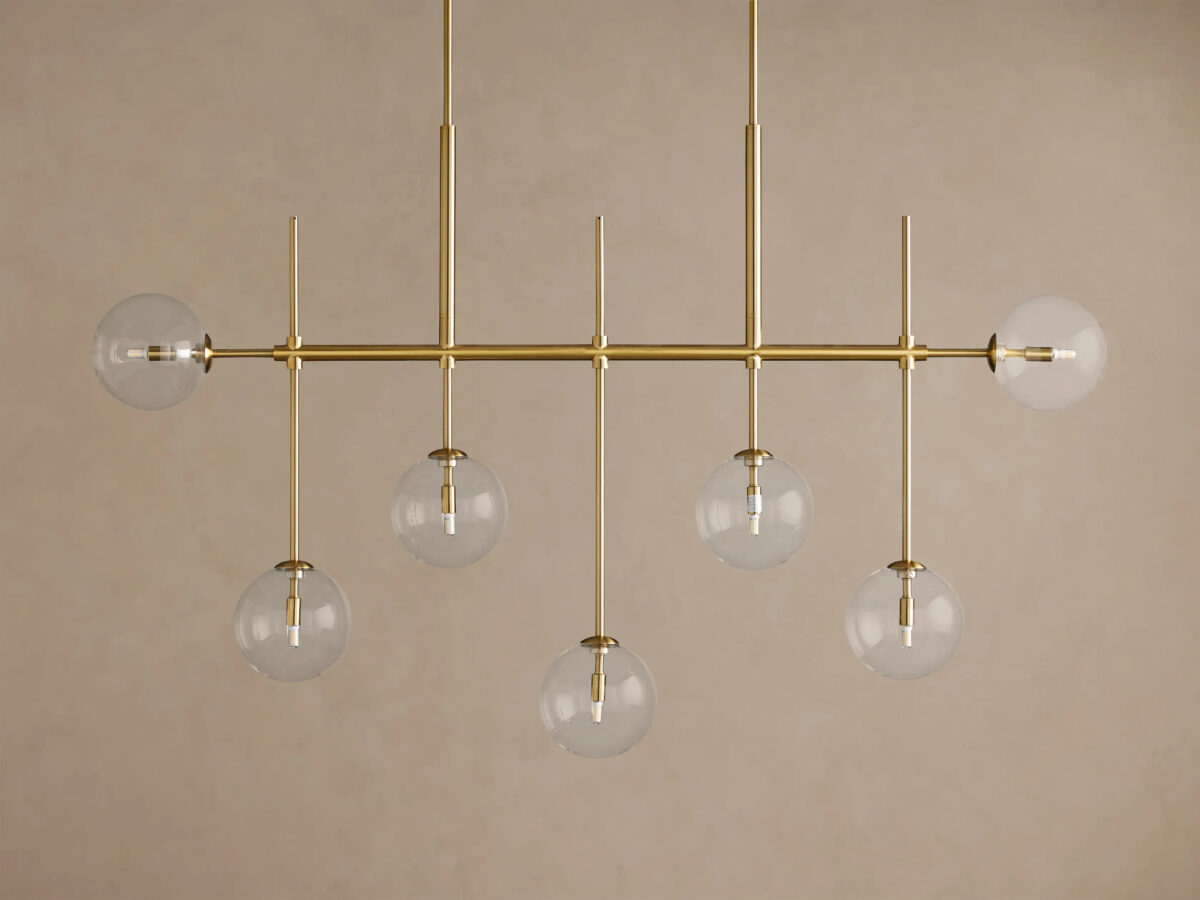 GV Roscoe 60 Inch Brass Linear Light Chandelier - Image 3