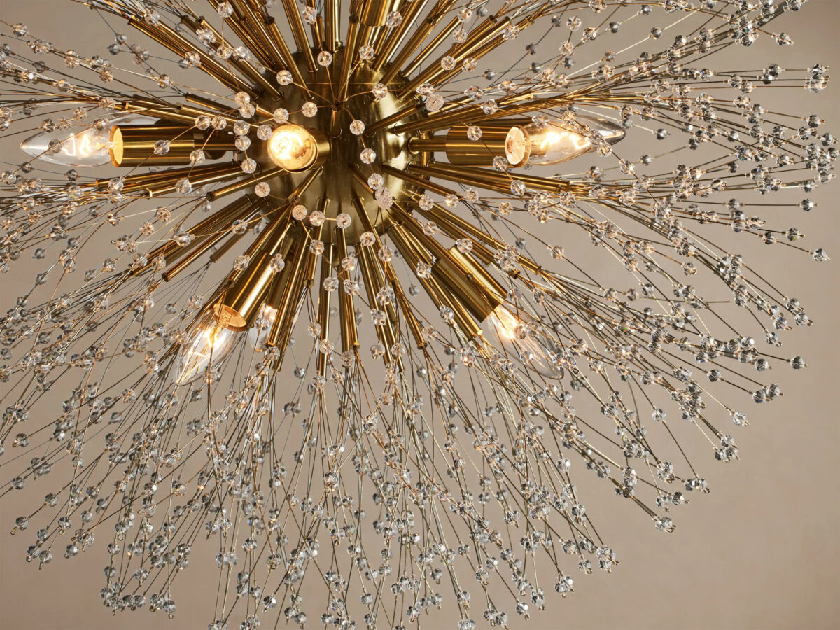 GV Dandelion Round Crystal Chandelier 30 Inch Silver - Image 11