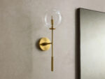 GV Roscoe Modern Brass Sconce with Glass Globe - Image 2