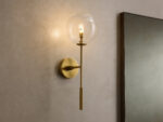 GV Roscoe Modern Brass Sconce with Glass Globe