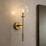 GV Roscoe Modern Brass Sconce with Glass Globe